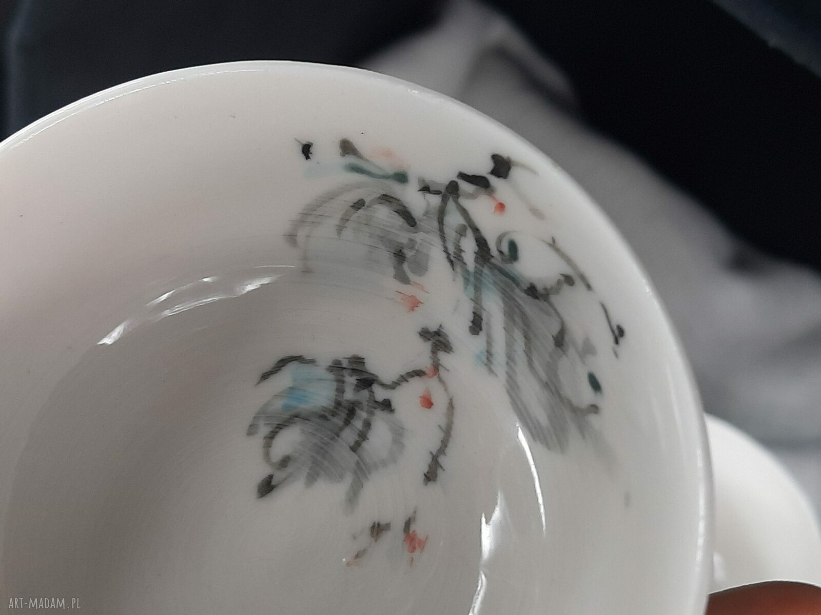 Para czarek Ukochana i Córka - dwie czarki do herbaty z przejrzystej porcelany