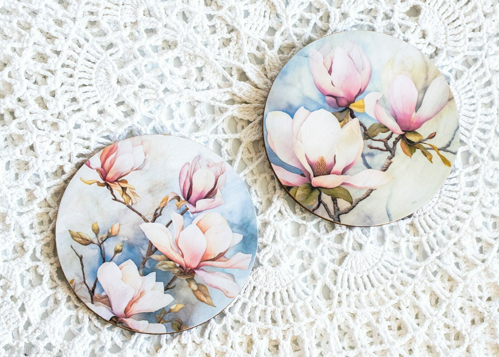 Podkładki Magnolie pod kubki - para (2 szt.)