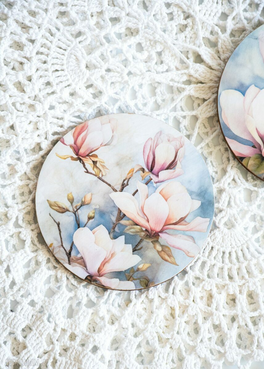 Podkładki Magnolie pod kubki - para (2 szt.)