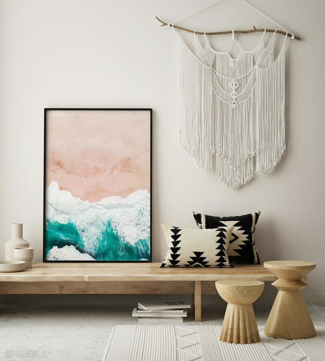 Paradise - turkusowy plakat abstrakcja 30x40 cm do salonu
