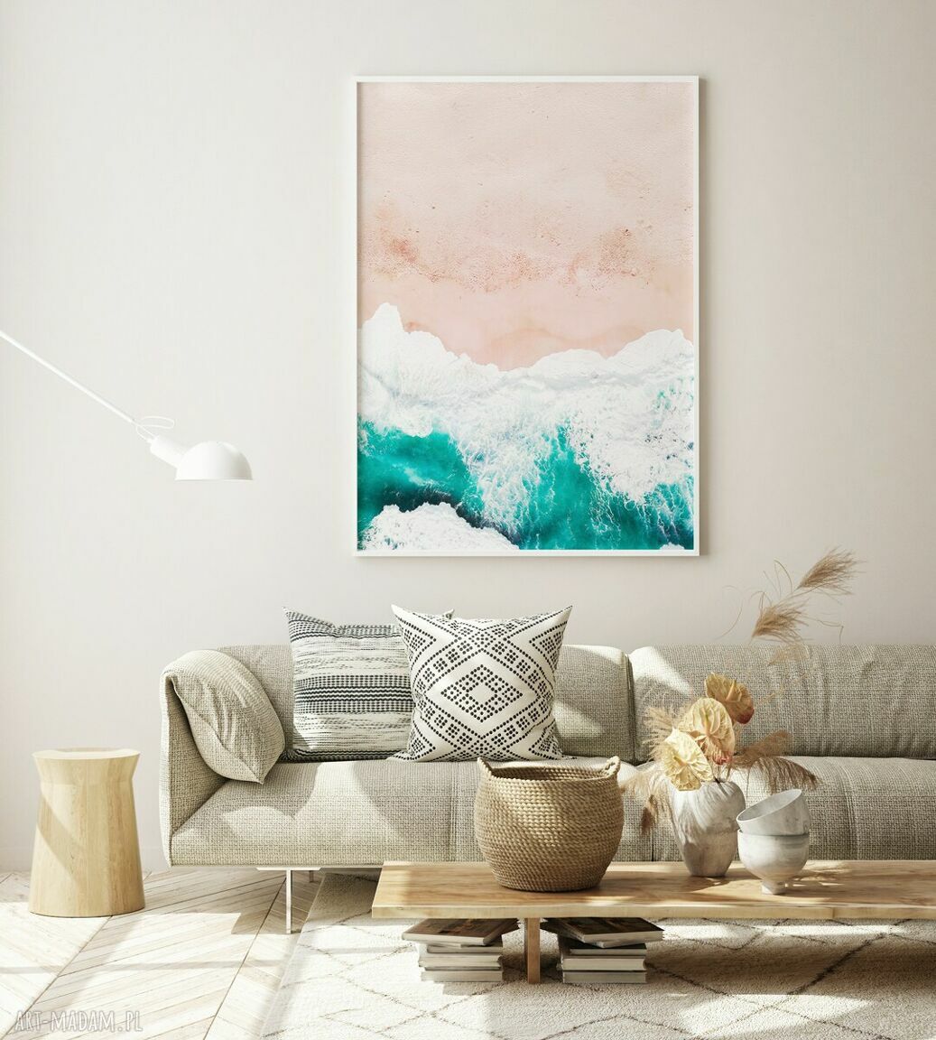 Paradise - plakat 40x50 cm abstrakcja w modnym różu