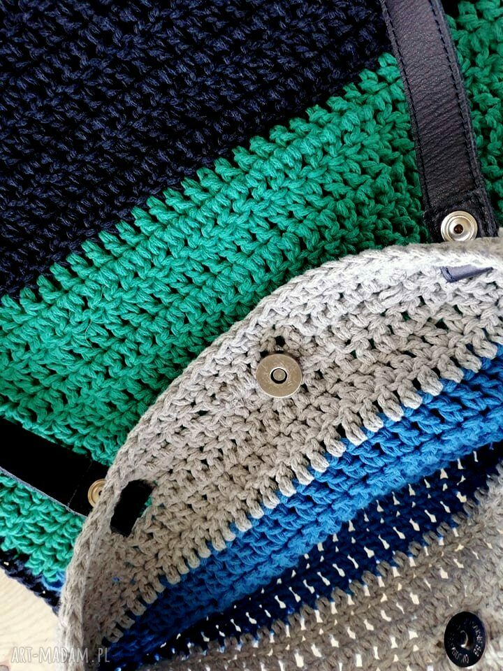 na ramię: Pasasta torba z bawełnianego sznurka ręcznie zrobione