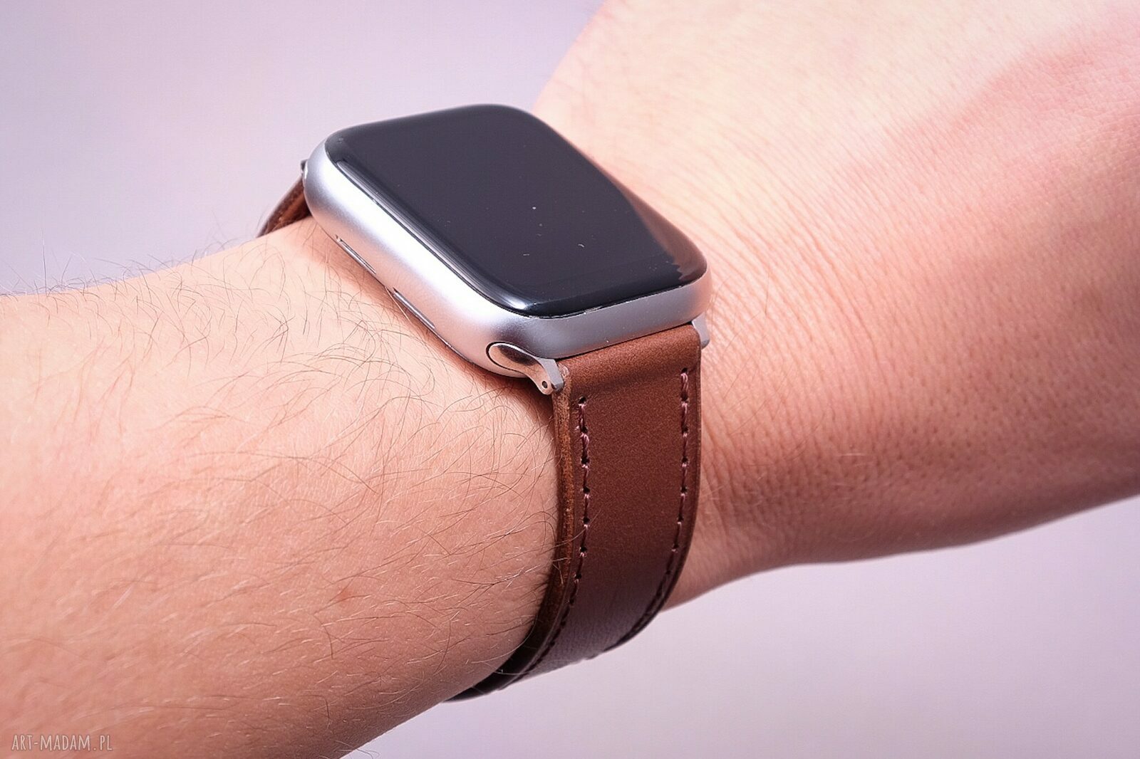 Skórzany pasek do Apple Watch 1-8, SE i Ultra z włoskiej skóry Koala - ciemny brąz