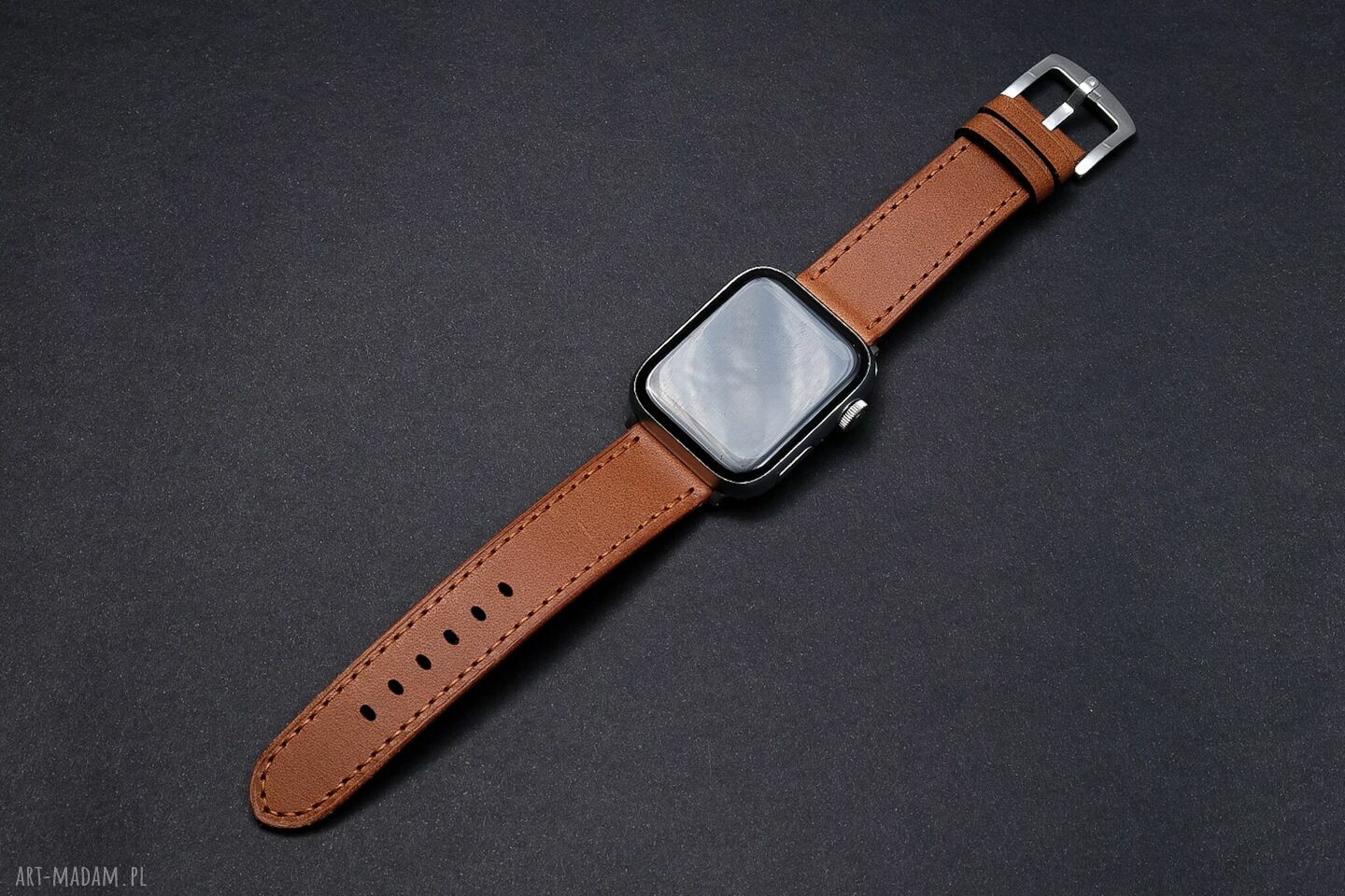 Pasek do Apple Watch Ultra z włoskiej skóry Koala - jasny brąz, ręczne szycie
