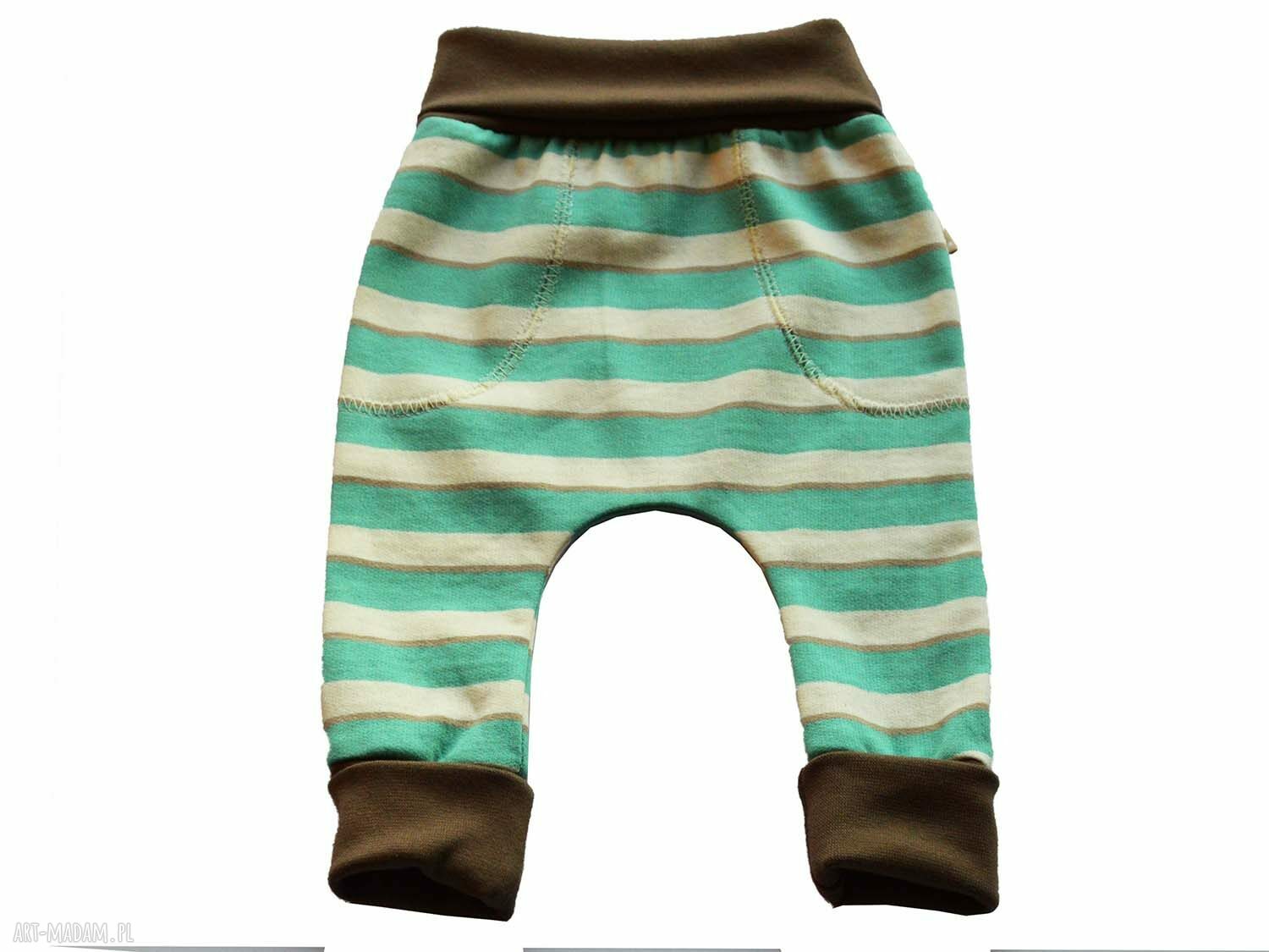 Legginsy baggy w paski dla dziecka (62-98) z bawełny organicznej - Pracownia RB