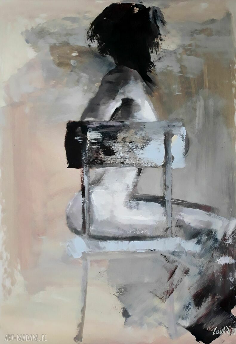 Pastel nude 87x60 - duży obraz do salonu i sypialni - grafika kobieta