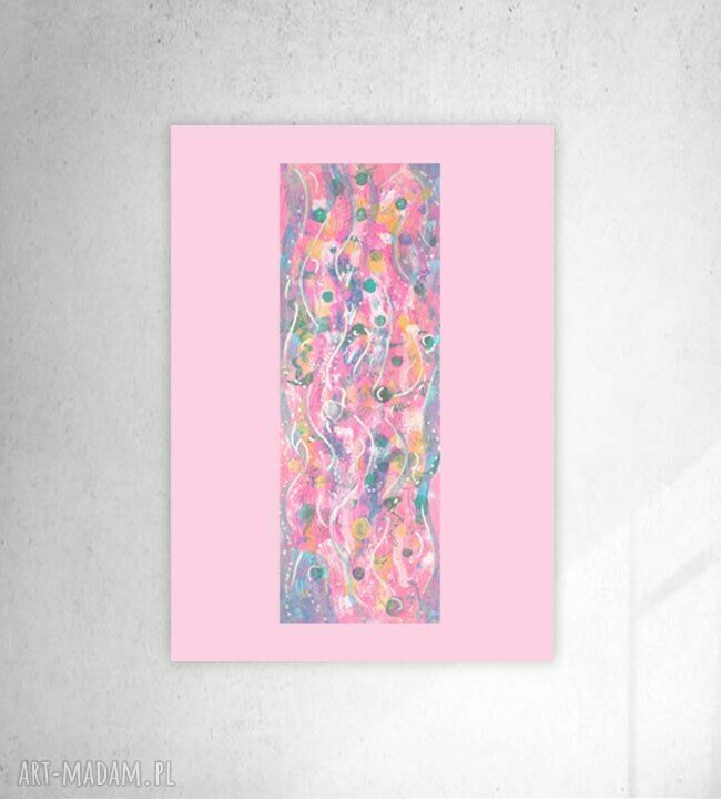 Pastelowa abstrakcja 30x40 cm - nowoczesna grafika na ścianę, minimalistyczny obrazek bez ramy