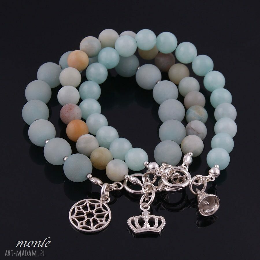 bransoletki: Pastelowa bransoletka z amazonitu Autorskie