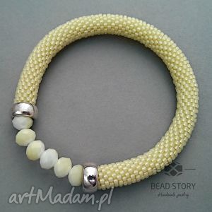 bead story bransoletka z koralików - żółta