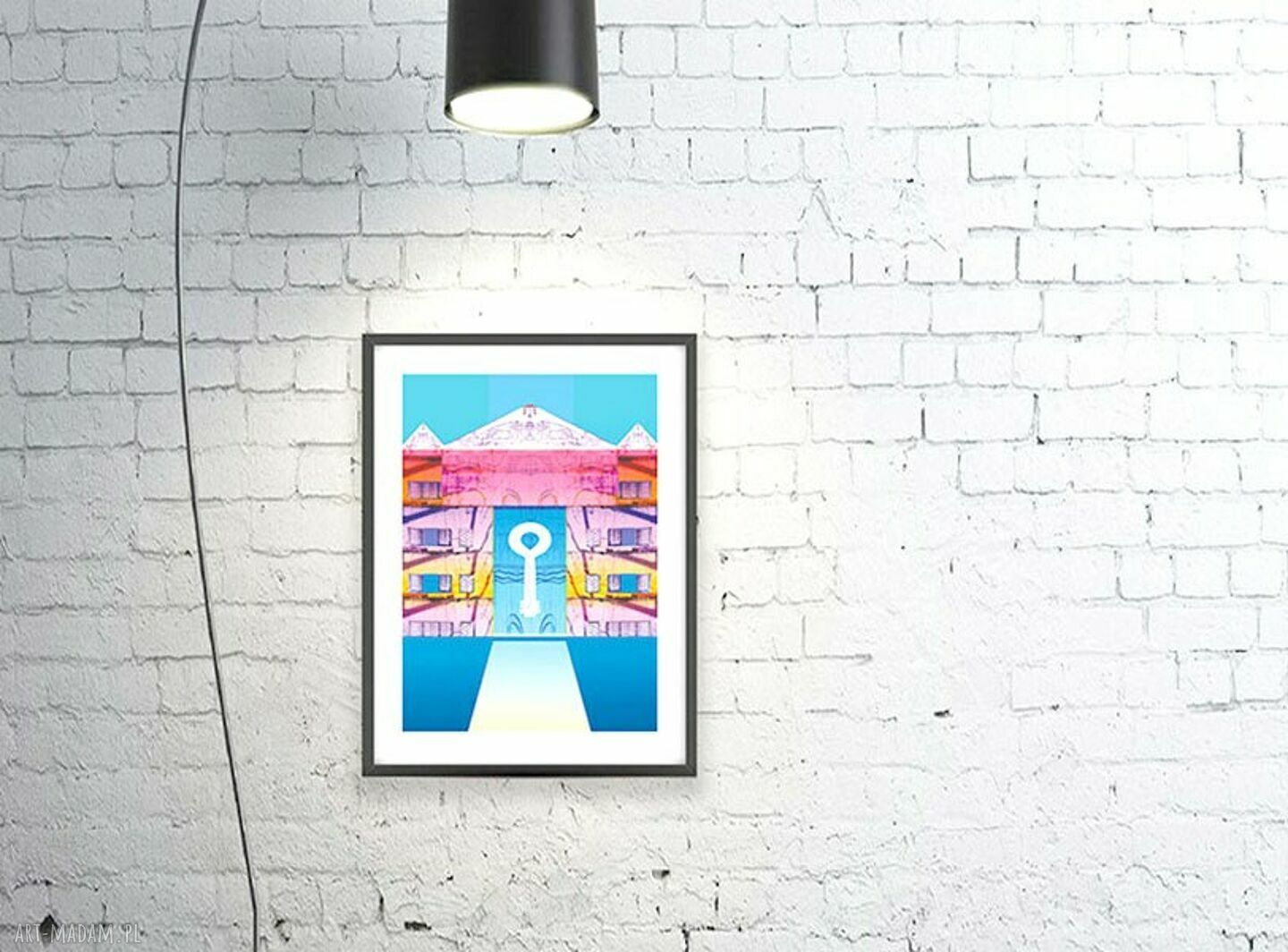 Pastelowa grafika na ścianę „Klucz do miłości” 21x30 A4 - plakat do sypialni