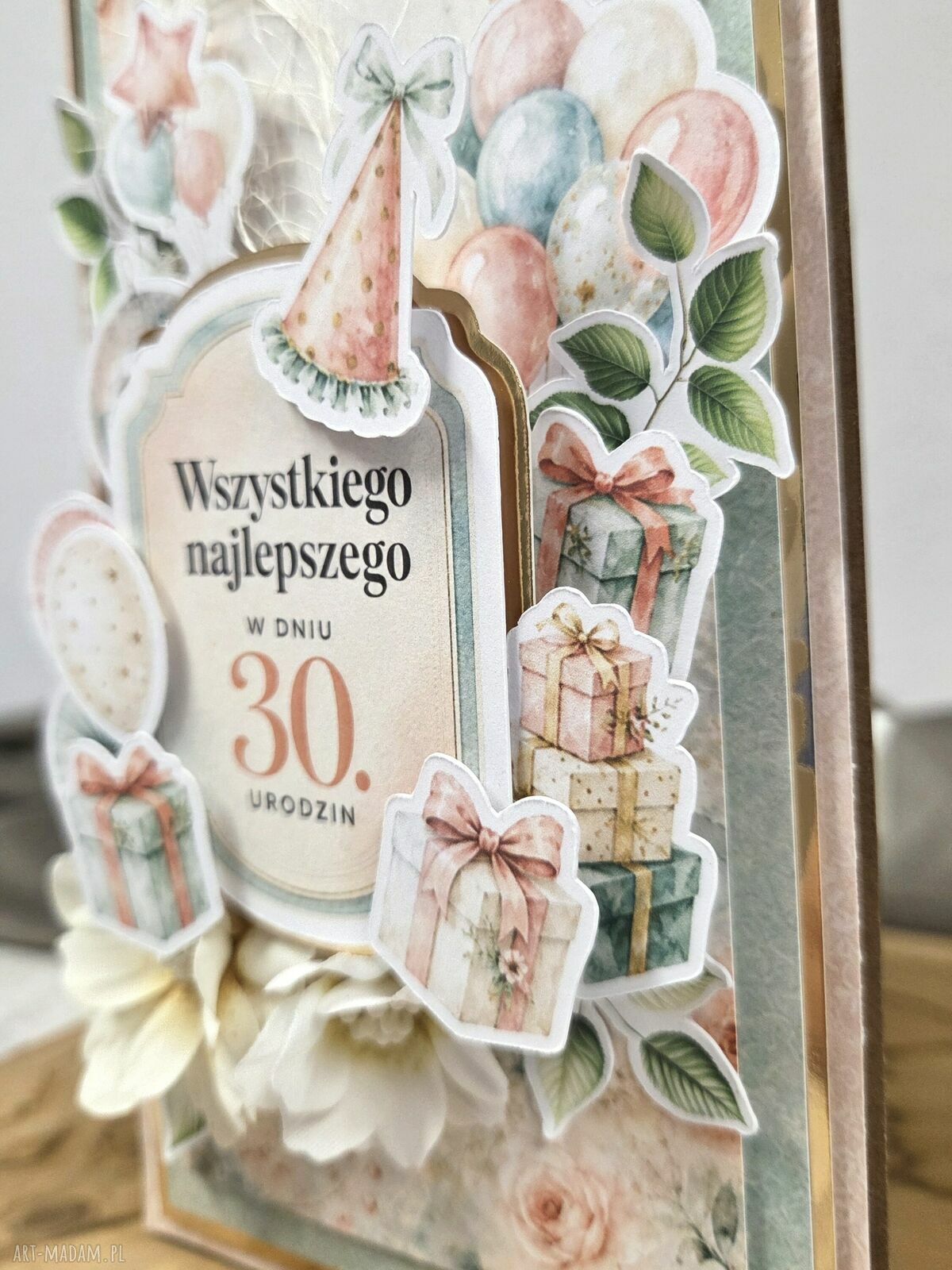 Ręcznie robiona kartka scrapbooking na wyjątkową okazję