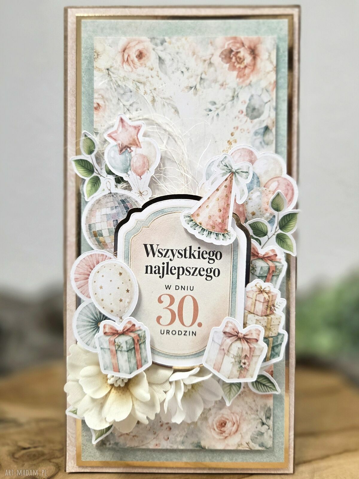 Ręcznie robiona kartka scrapbooking na wyjątkową okazję