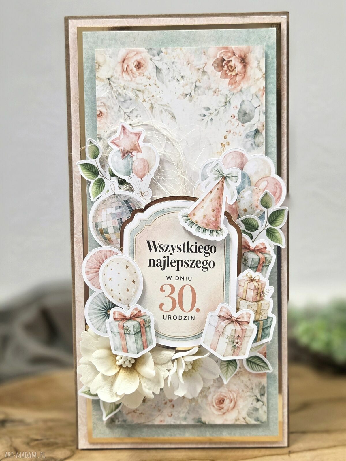 Ręcznie robiona kartka scrapbooking na wyjątkową okazję