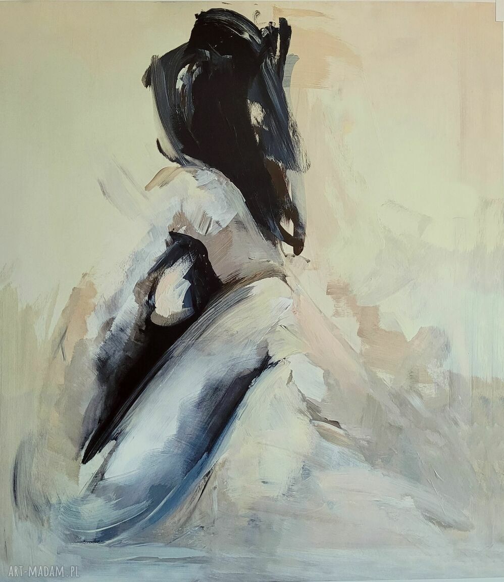 Pastelowa inkografia kobiety Louka - 57x64 cm