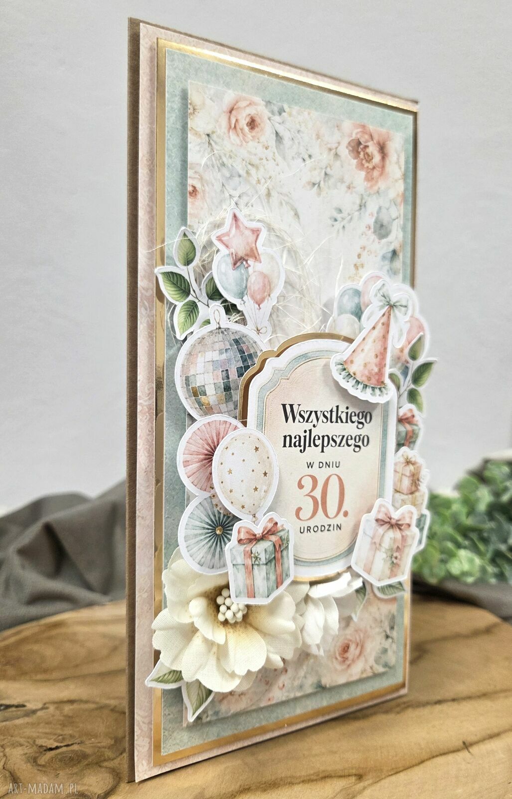 Ręcznie robiona kartka scrapbooking na wyjątkową okazję