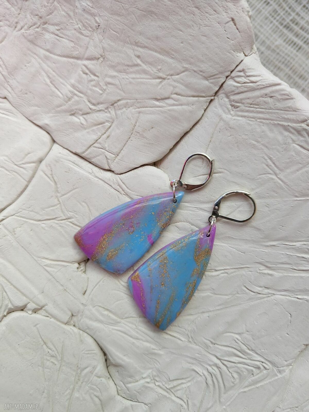 Kolczyki Aurora Shine w pastelach - wiszące z efektem szkła
