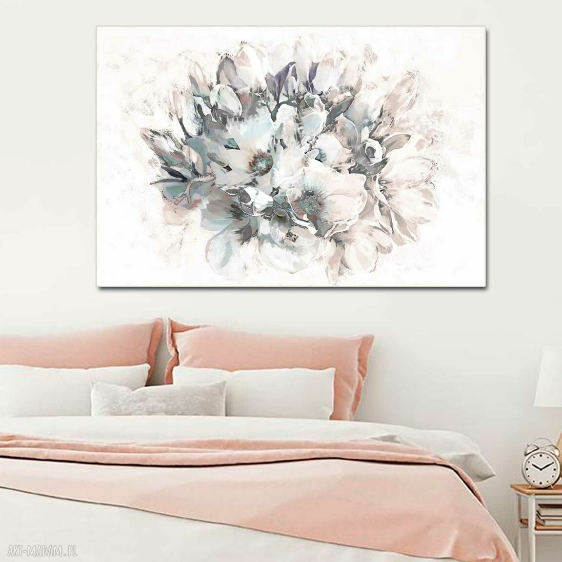 Pastelowy obraz na ścianę - bukiet magnolii 120x80