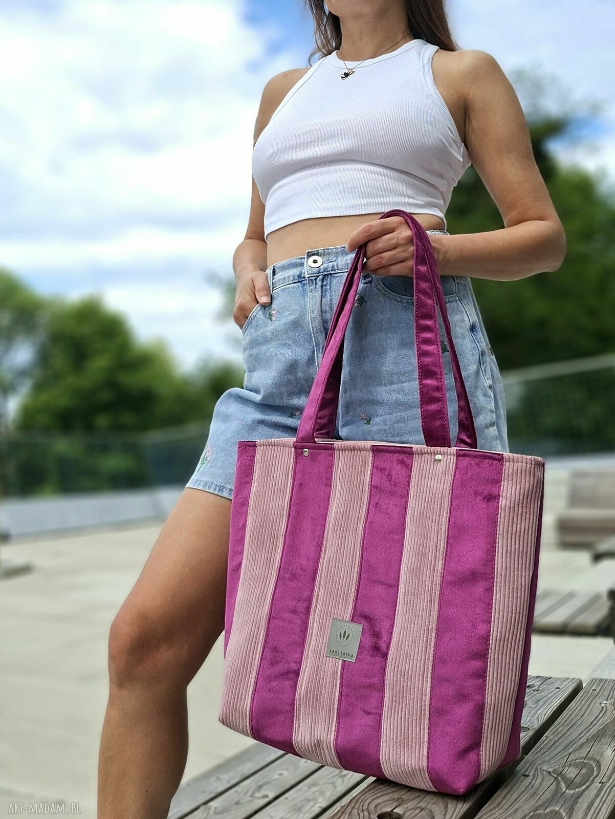 Patchworkowa duża torba shopper Jaipur na ramię