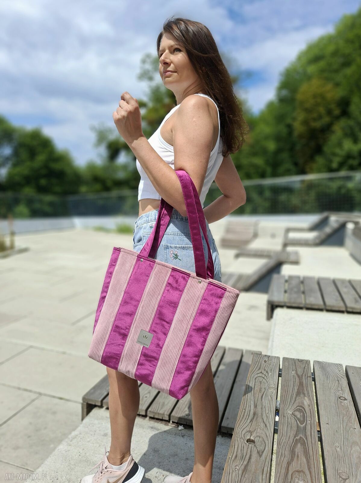 Patchworkowa duża torba shopper Jaipur na ramię
