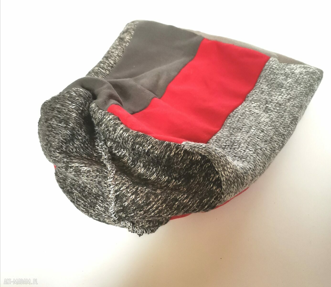 Czapka patchworkowa Ruda Klara - unisex na podszewce, folkowy styl