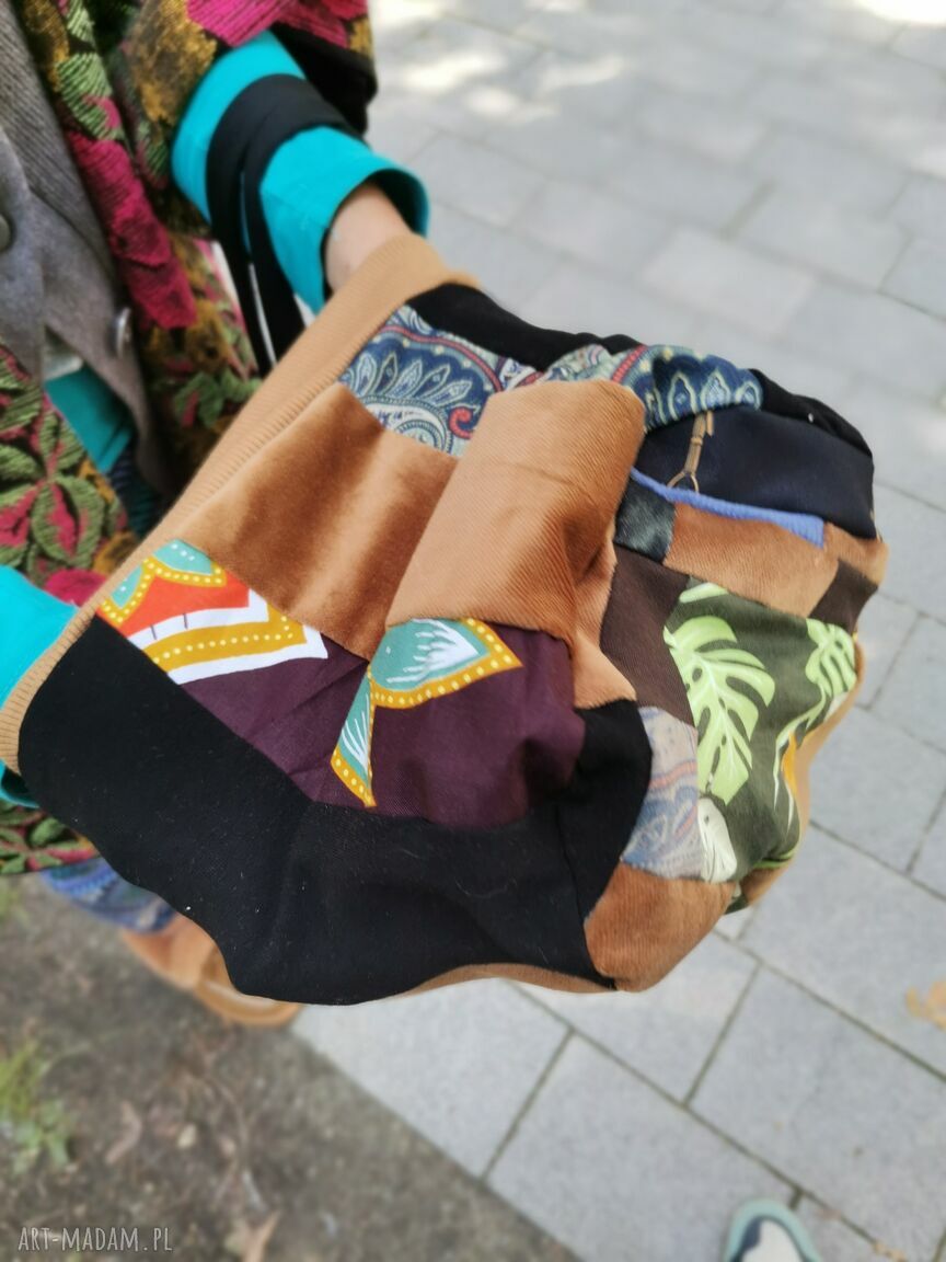 Czapka patchworkowa damska Frida Kahlo na podszewce - rozmiar uniwersalny
