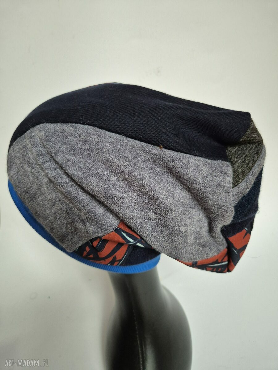 Czapka patchworkowa oversize z podszewką - poezja czaruś