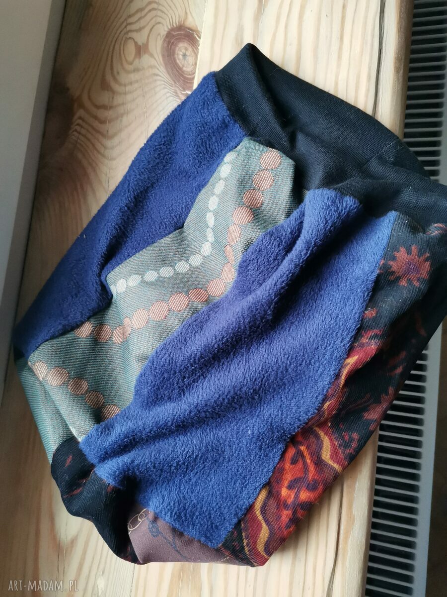 Czapka patchworkowa etno-boho na podszewce - rozmiar uniwersalny
