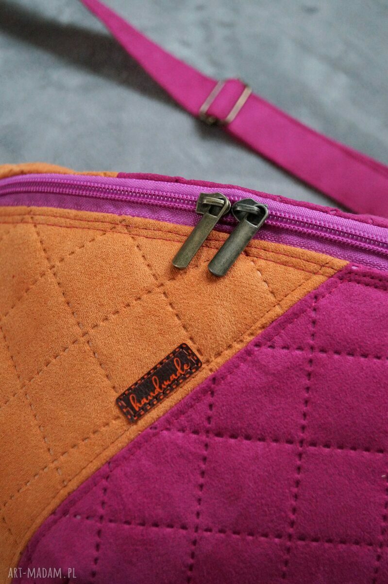 Patchworkowa trójkolorowa nerka XXL damska handmade