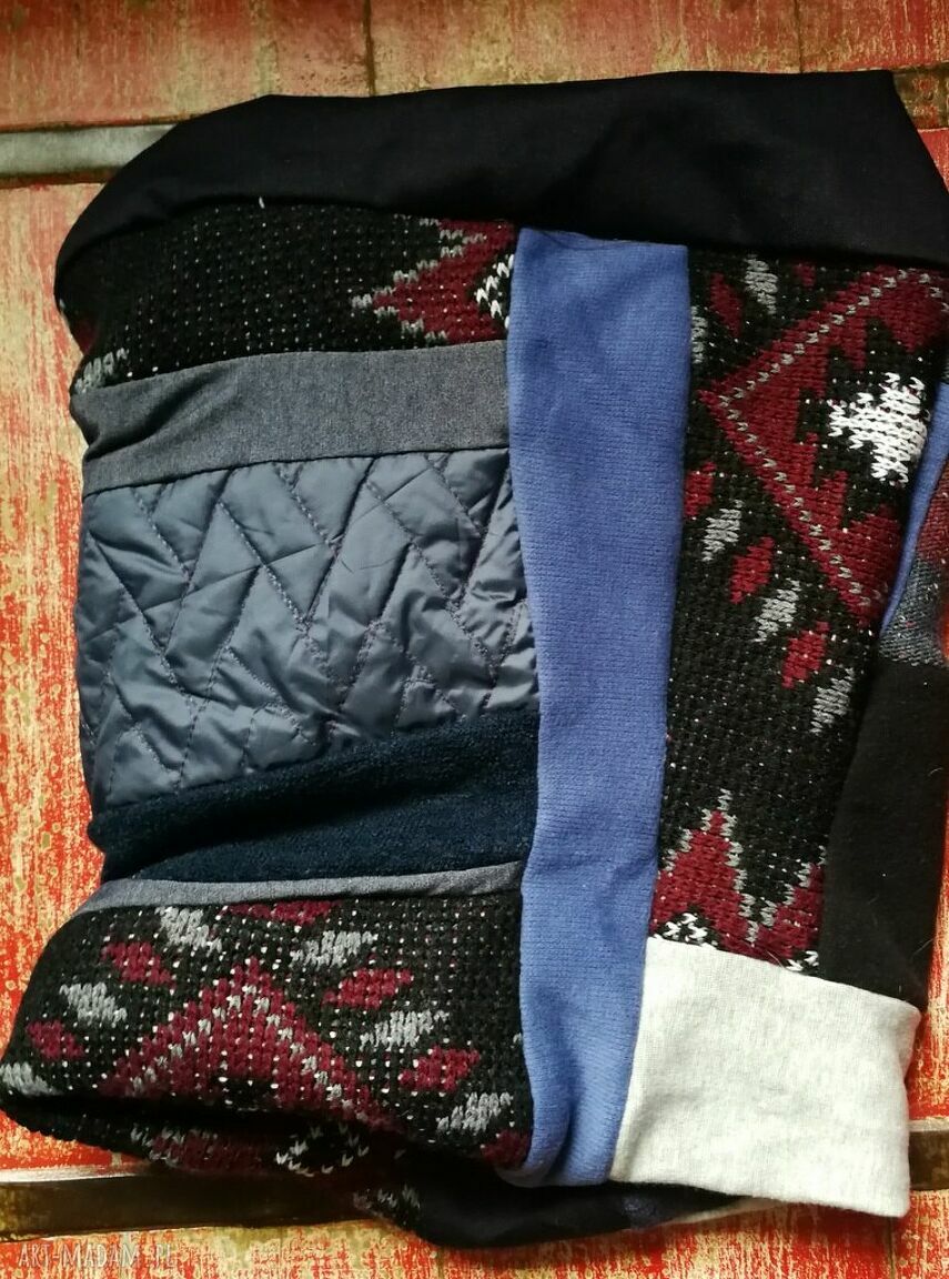 Komin patchworkowy na podszewce - miły i miękki boho