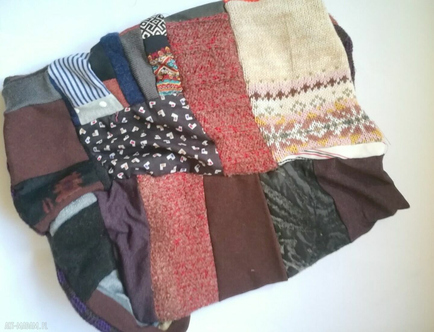 Komin patchworkowy damski z podszewką - miękki i miły handmade