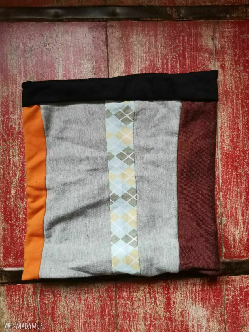 Komin patchworkowy BOHO “Box 33” - miękki i blisko szyi, na podszewce