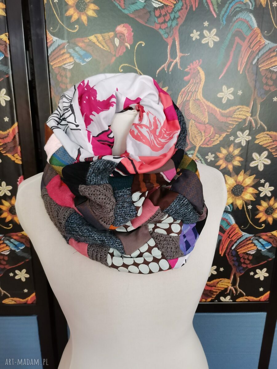 Komin patchworkowy kolorowy box x1 - boho etno