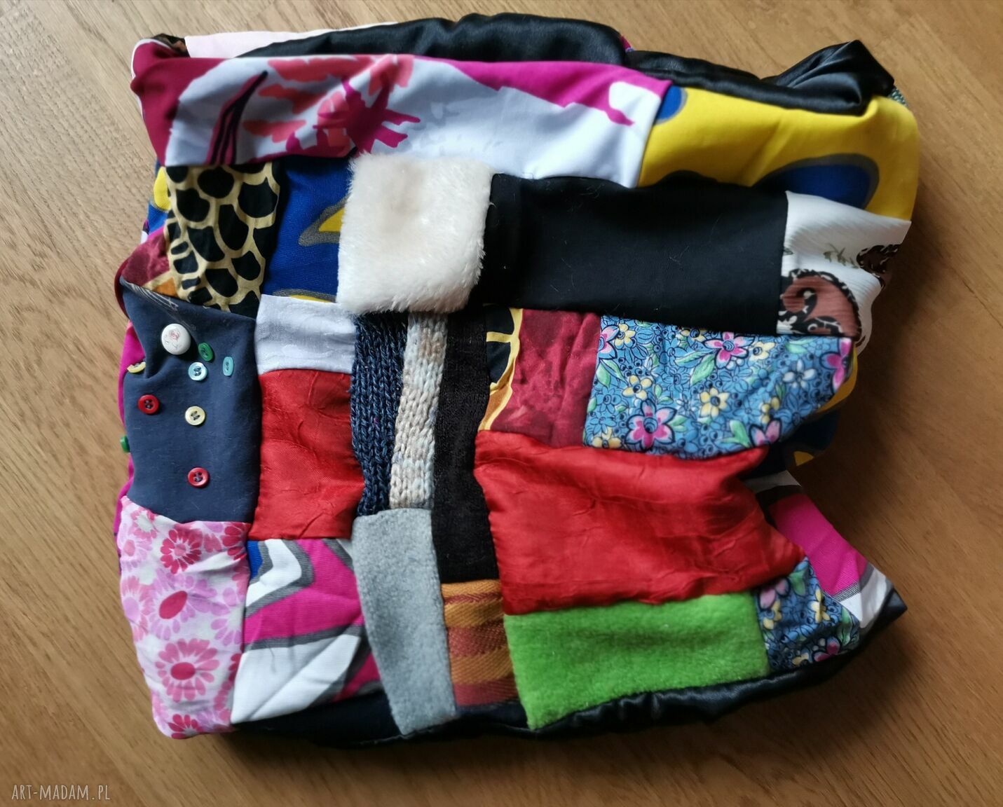 Komin patchworkowy Zero Waste - miły i kolorowy, ręcznie szyty