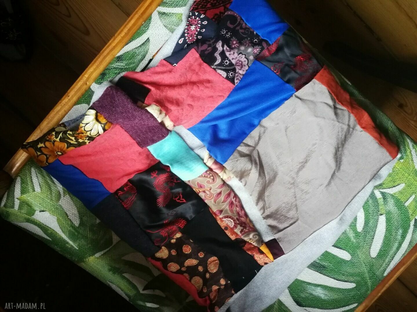 Komin patchworkowy na podszewce - miękki, ciepły i wygodny boho dla kobiet