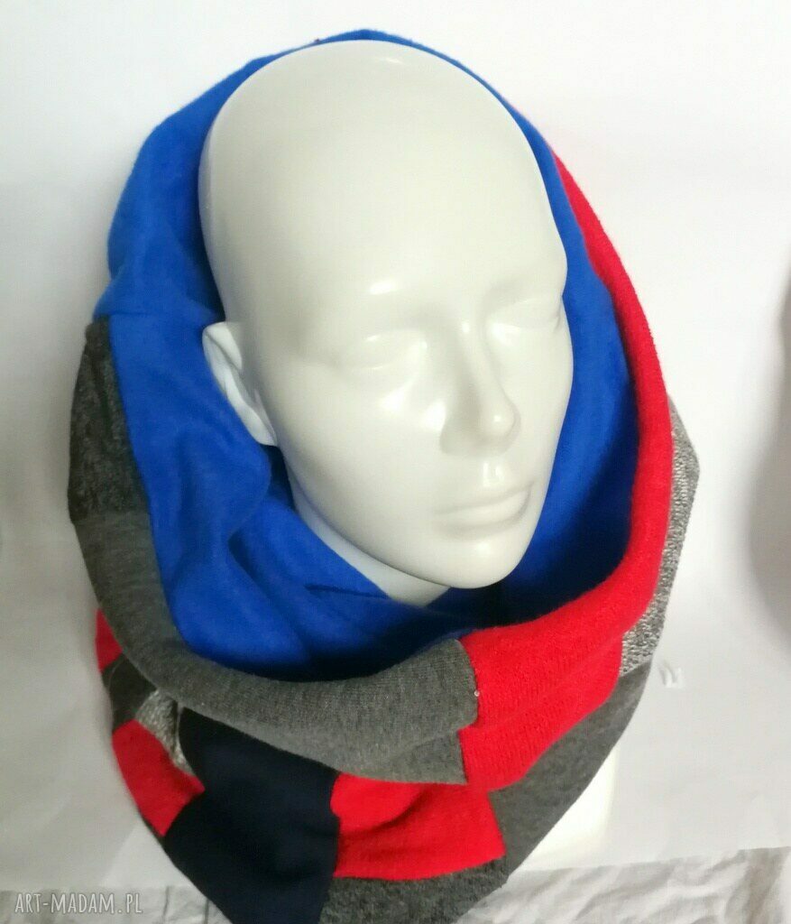 Komin patchworkowy unisex na podszewce - ciepły i miękki (etno boho)