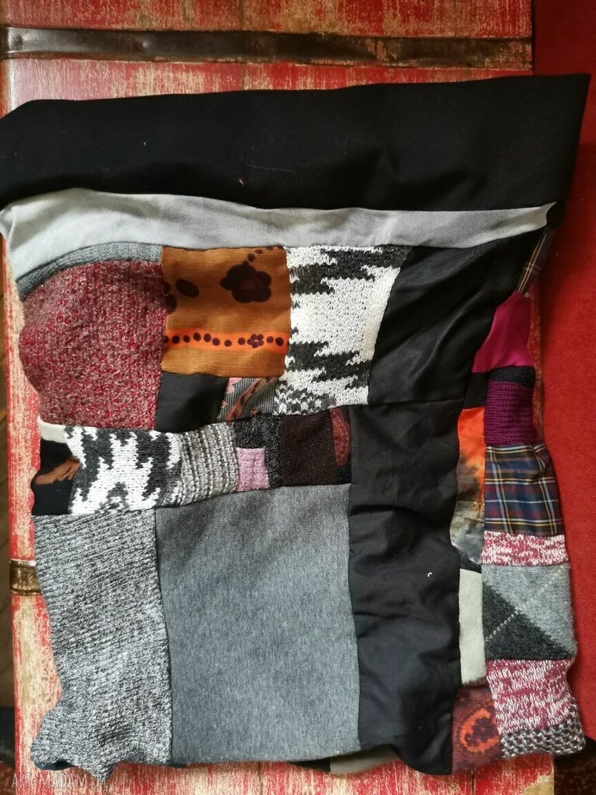 Komin patchworkowy boho - kolorowy, miękki i ciepły na podszewce (rozmiar uniwersalny)