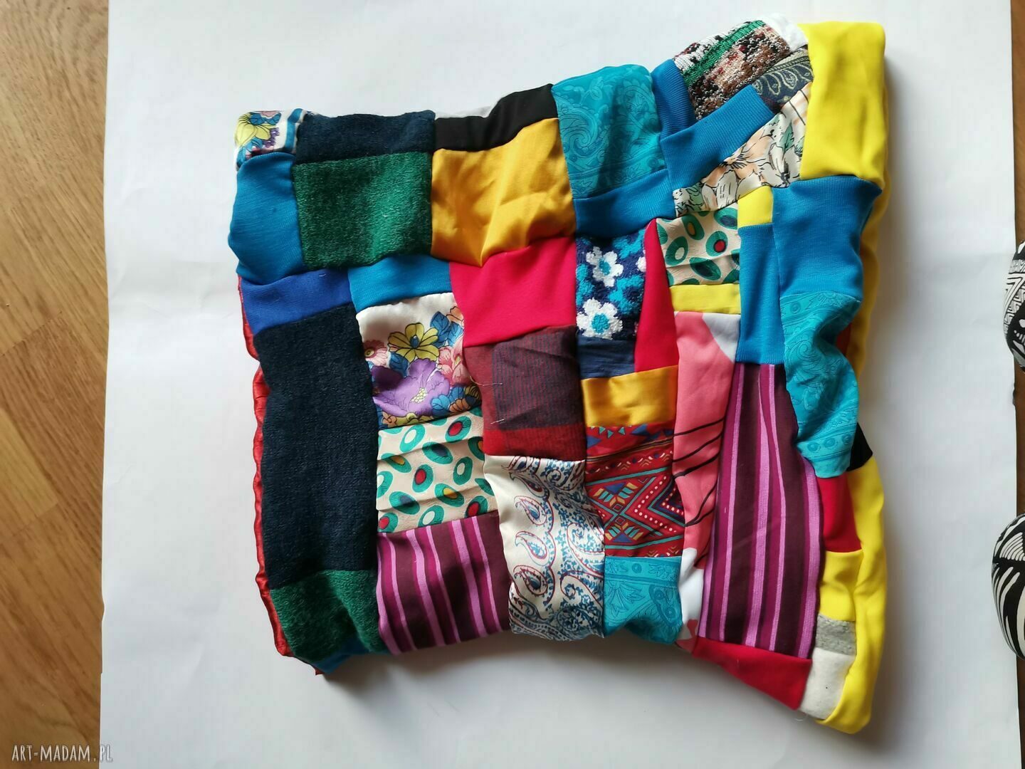 Komin patchworkowy damski etno i boho - zero waste, kolorowy