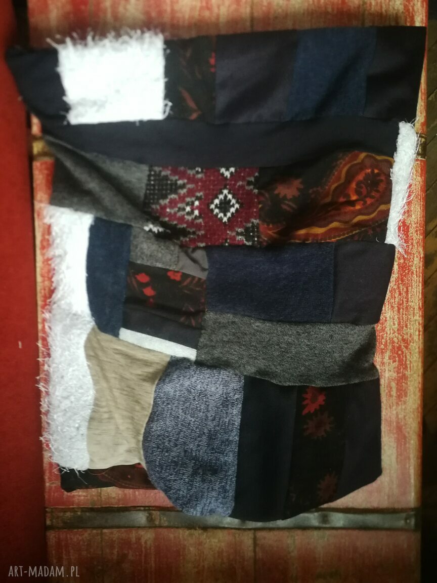 Komin patchworkowy na podszewce - miękki i miły w dotyku