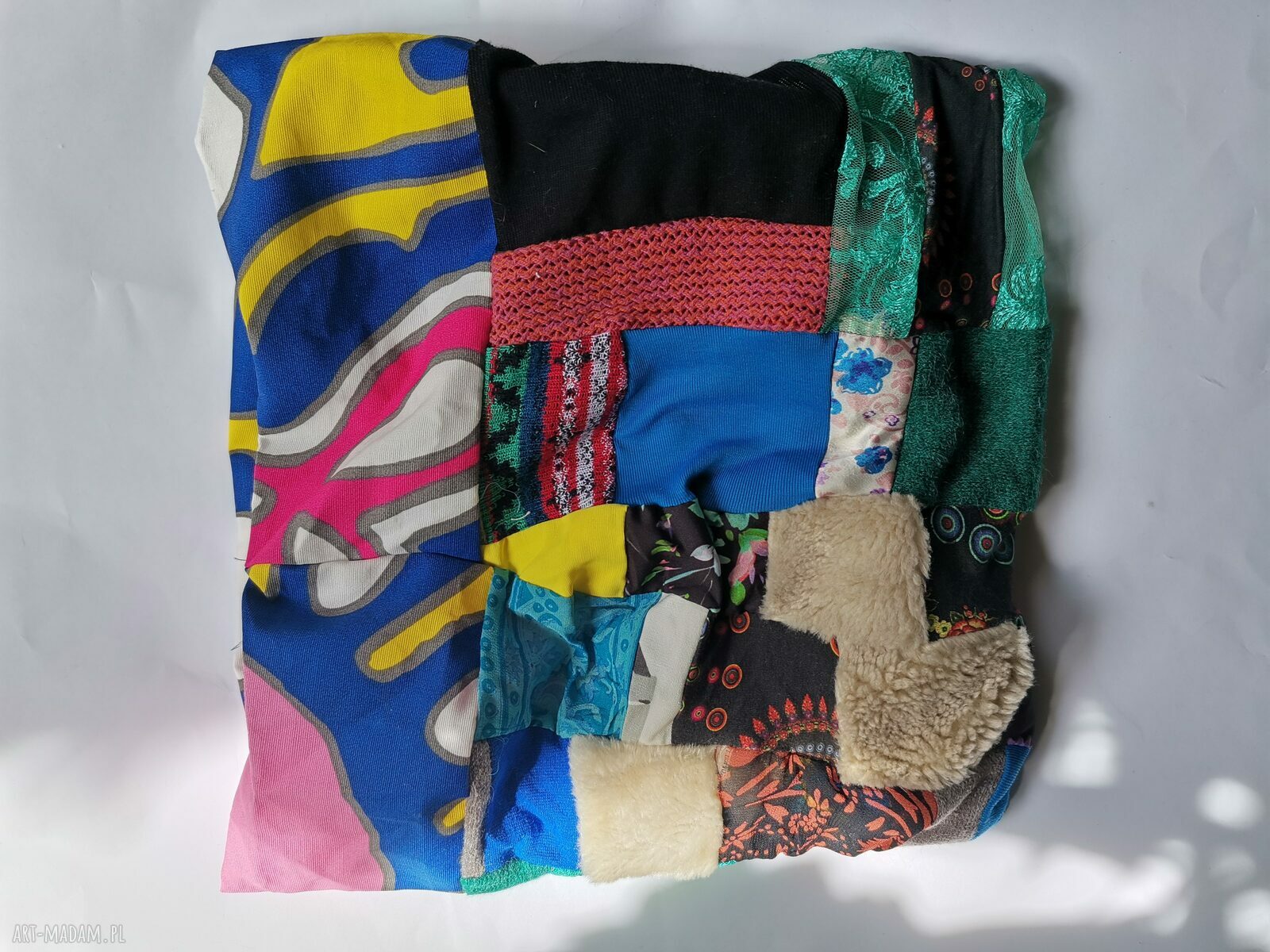 Komin patchworkowy wiosenny - rozmiar uniwersalny w stylu boho i folk
