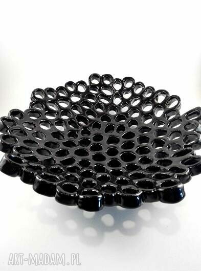 Patera ceramiczna - AŻUROWA (czarna, błyszcząca)