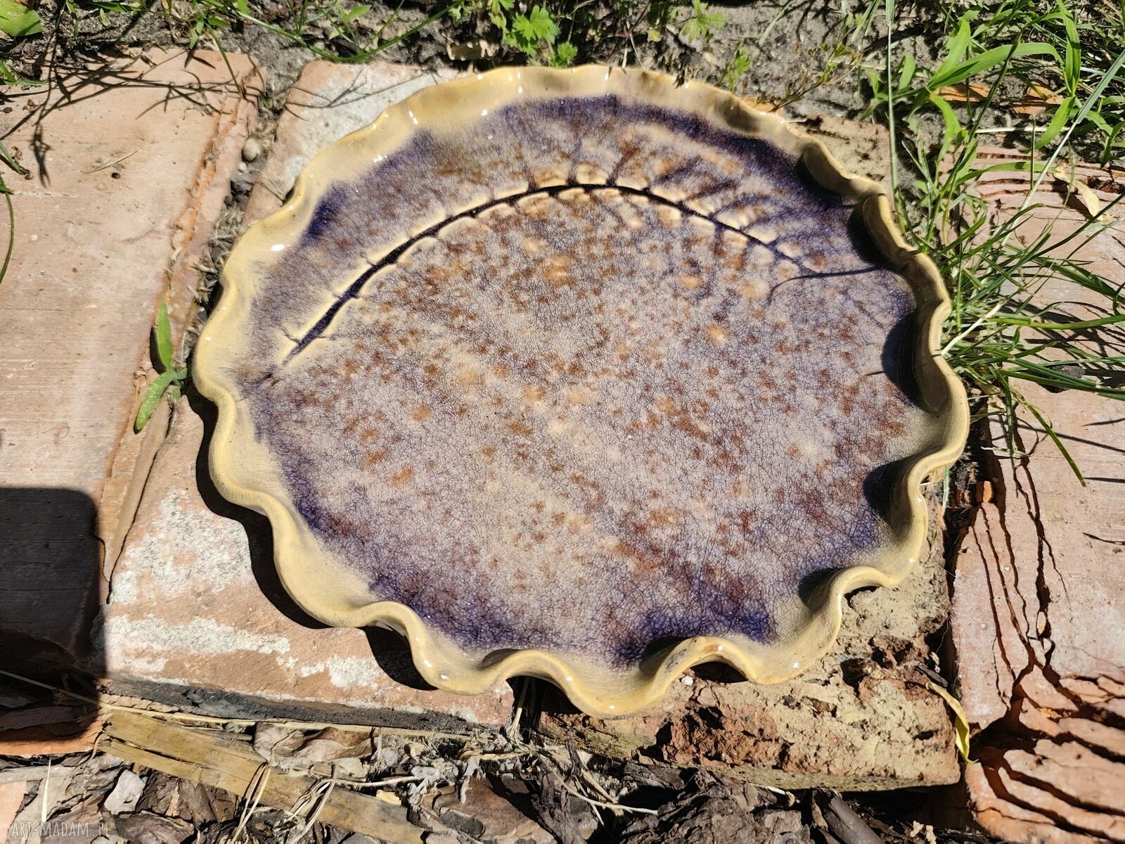 Patera ceramiczna na ciasteczka dla niej - rękodzieło 25 cm