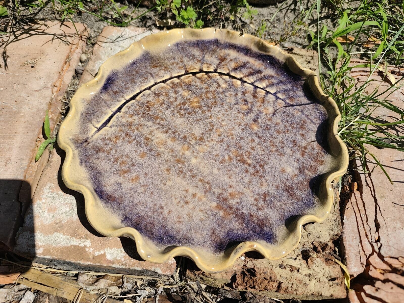 Patera ceramiczna na ciasteczka dla niej - rękodzieło 25 cm