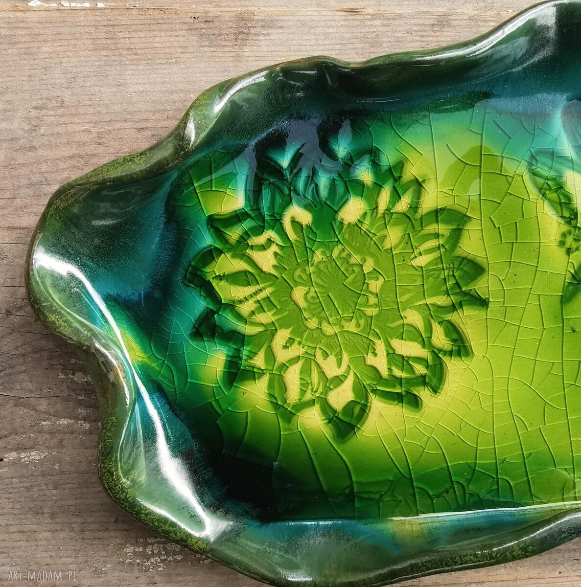 Ceramiczna patera ważka c147 - podstawka na ciasto i przekąski