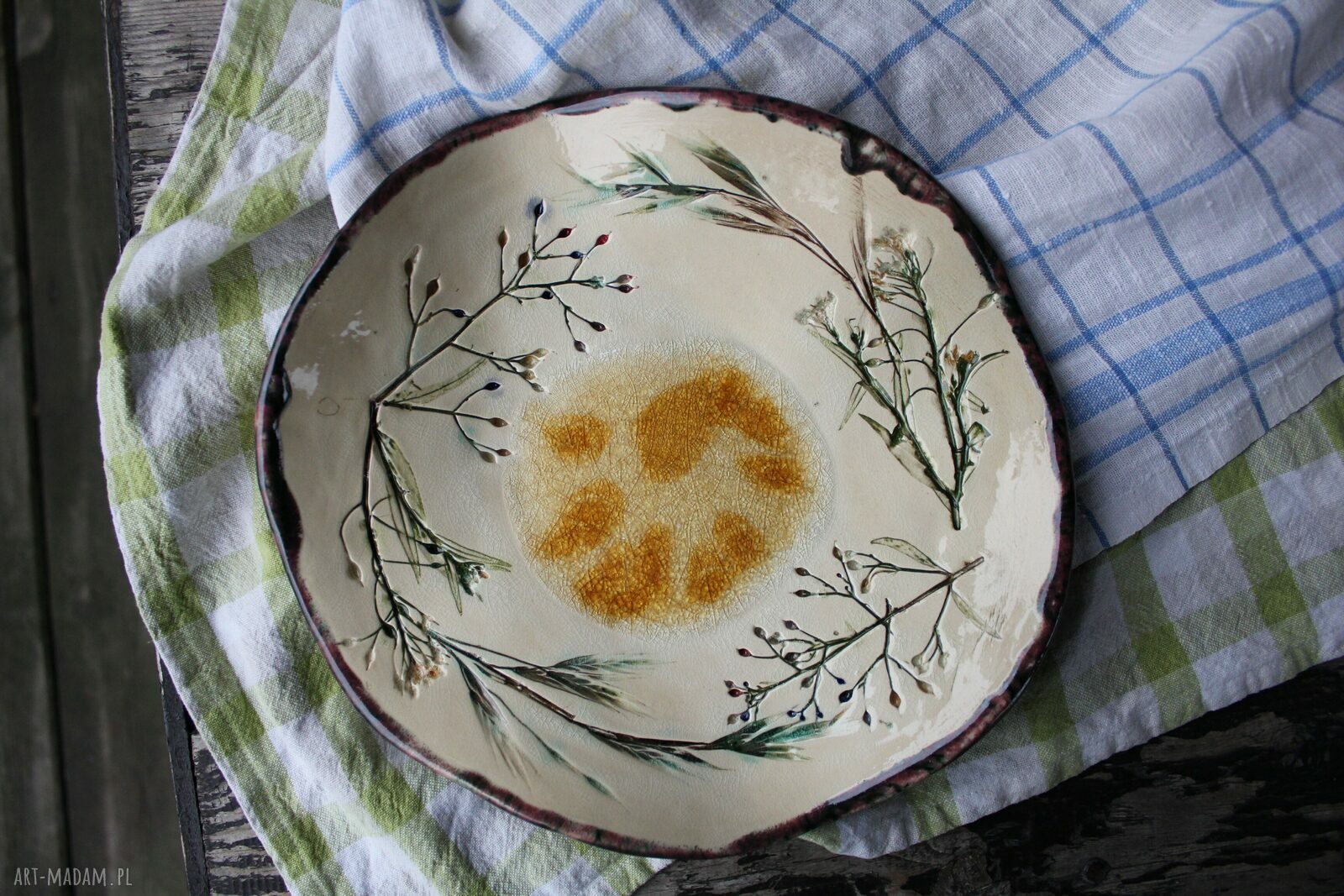 Patera „Kwiaty polne” - ceramika handmade