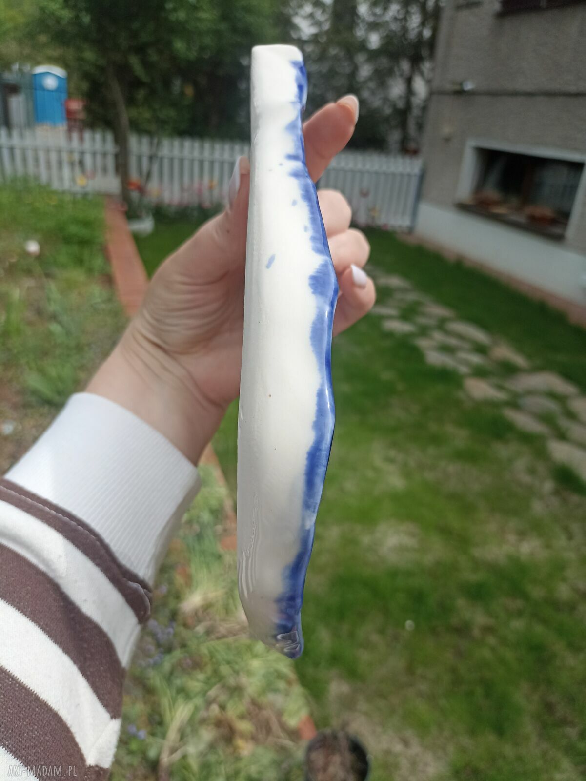 Patera ceramiczna w kształcie muszli - handmade unikat