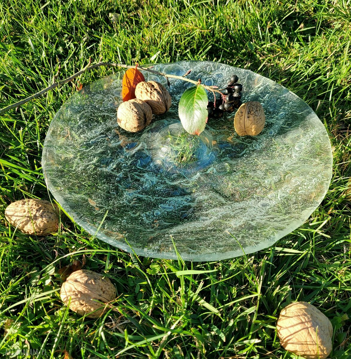 Patera szklana z bezbarwnego kryształowego szkła - 34 cm