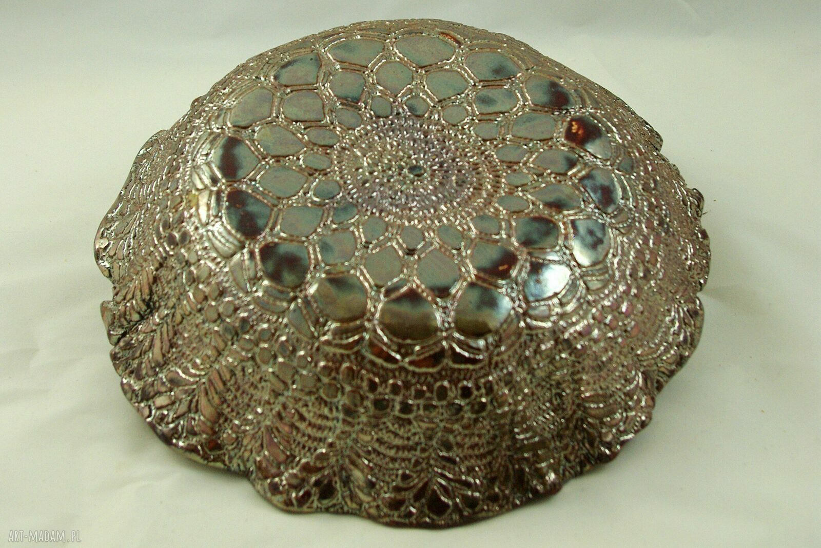 Patera Złoto i Ogień - złota salaterka z ceramiki handmade