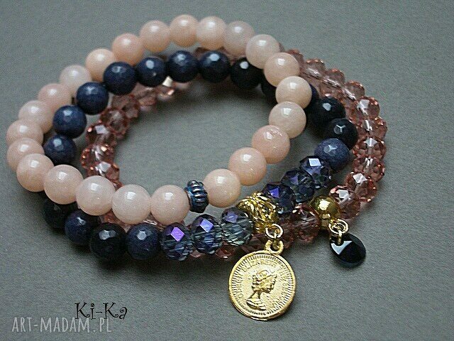 ŁOSOSIOWO GRANATOWY SET handmade