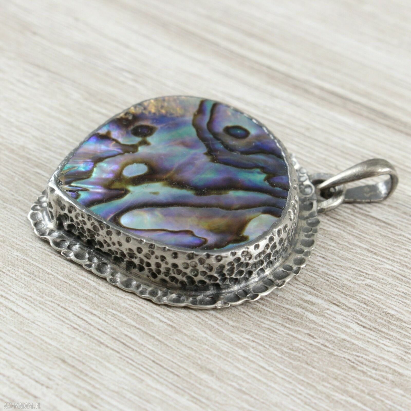 Wisior z paua abalone w srebrze 925 - 1936a