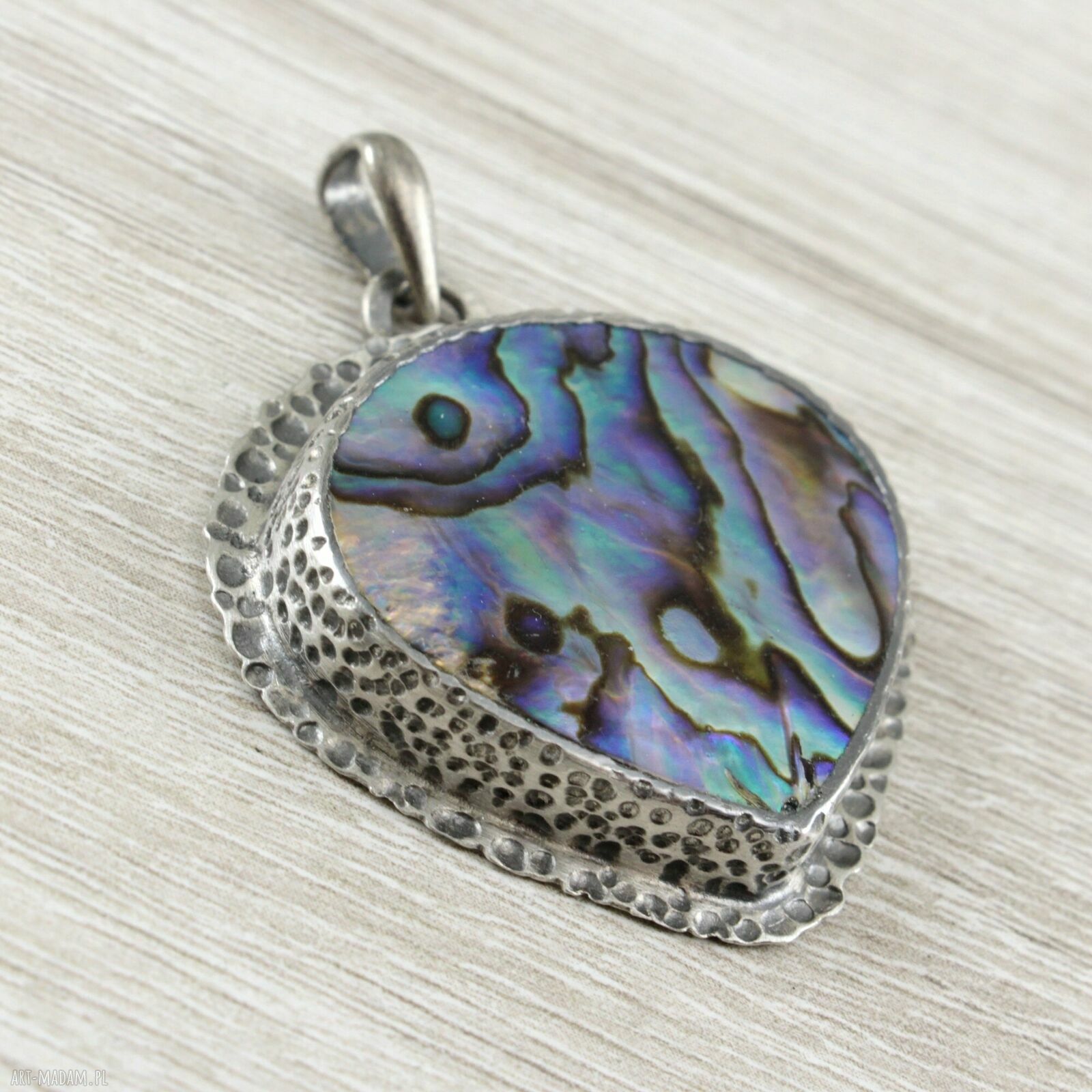 Wisior z paua abalone w srebrze 925 - 1936a